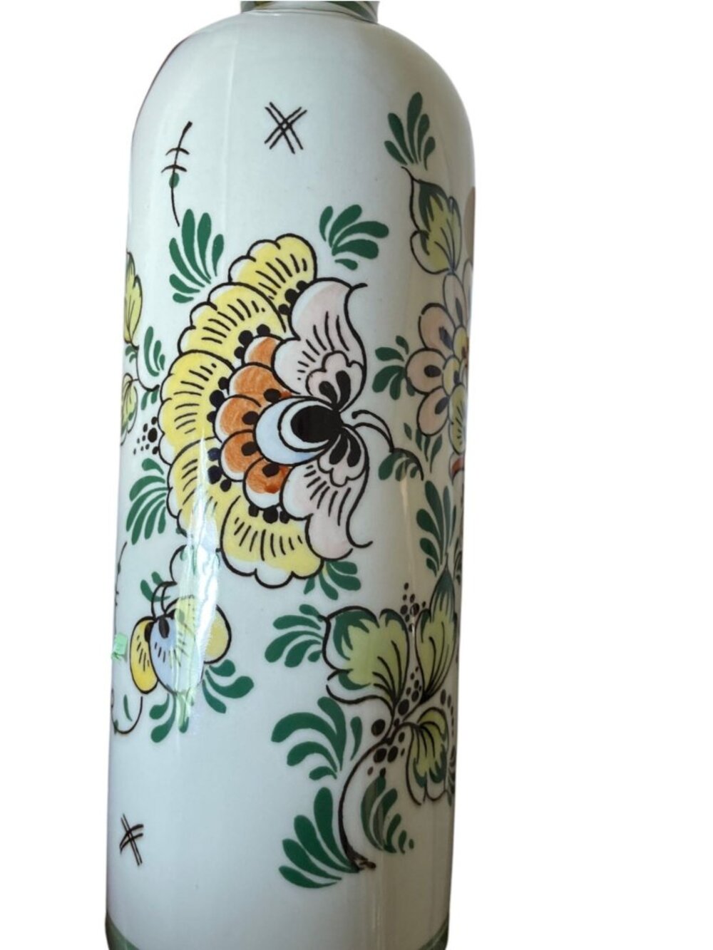 Vintage Bols Delft Polychrome Ceramic Gin Bottle Holland Handwerk Floral Decor - Picture 8 of 11